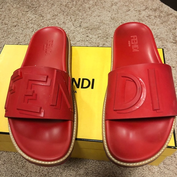 Men FENDI Sandal red main image 4